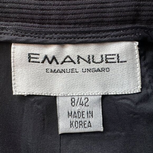 Vintage Emanuel Emanuel Ungaro Black Ribbed Pencil Skirt Womens 8/42 - Picture 3 of 5